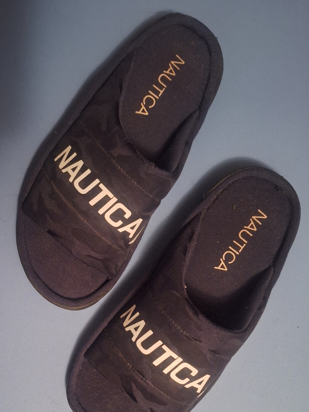 NAUTICA BLACK LOGO SLIDES/SANDALS SZ 9~10